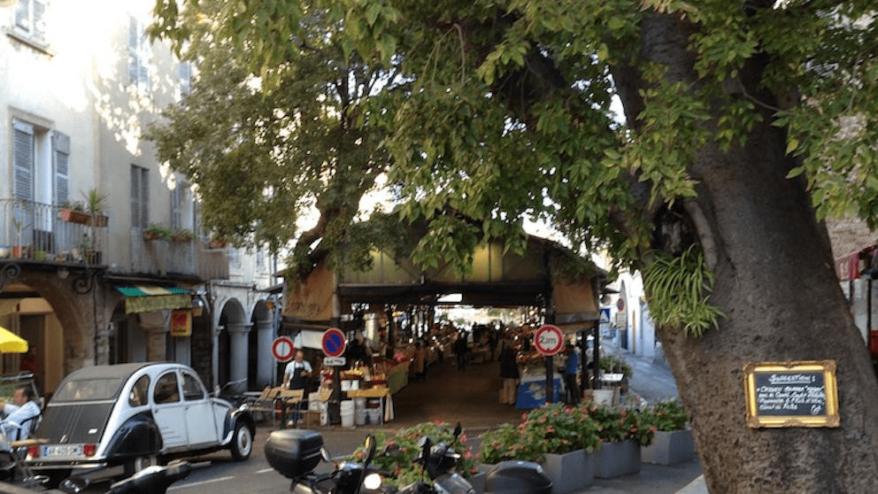 Antibes market square seen during a day trip with Sunny Days Prestige Travel. Image courtesy: Justin Sawyer