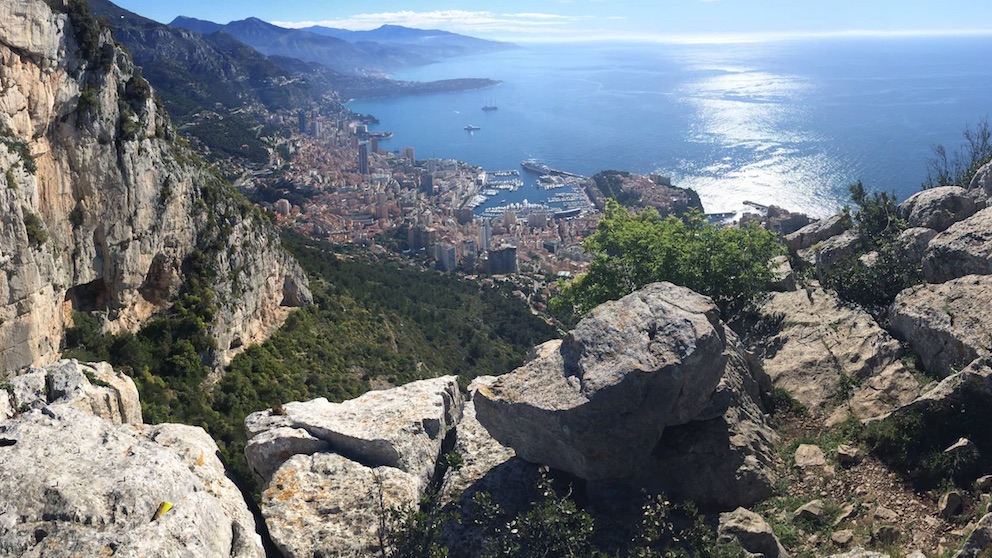 Panorama of Monaco seen from the Tête de Chien mountain